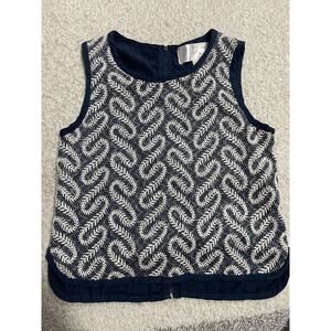 J.O.A Womens XS Swirl Printed Tank Top JOA Navy
